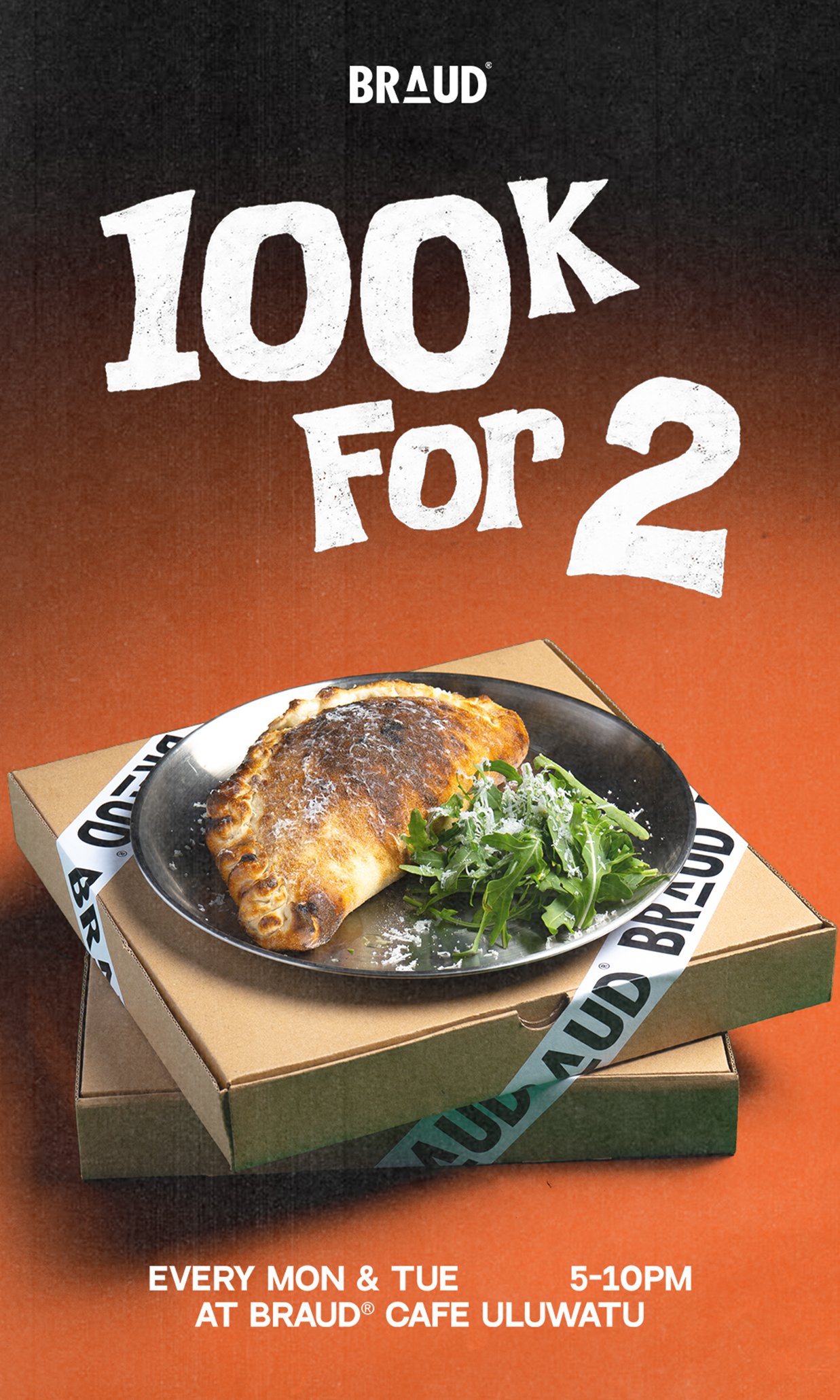 Pizza for 2 at 100K | BRAUD Cafe Uluwatu